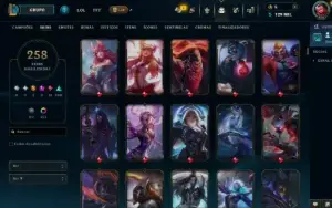 Conta Lol Mestre Todos Os Campeões 258 Skins Full Acesso