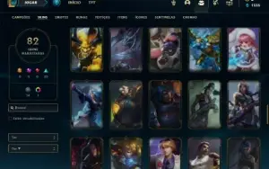 Conta Platina 1 com 110 Champs e 81 Skins ( MAIN SUP )