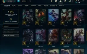 Prata 1 com 55 Champs e 24 Skins + 2 Fragmentos