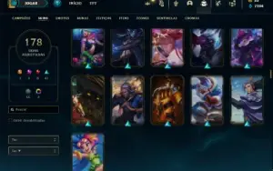 Conta Unranked com TODOS os champs e 178 Skins