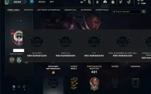 Conta Unranked com TODOS os champs e 178 Skins