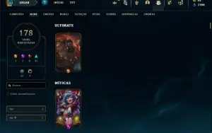 Conta Unranked com TODOS os champs e 178 Skins