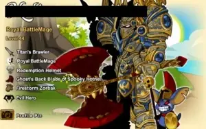 AQW Char lvl 44, 7 anos e alguns raros