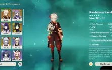 Conta genshin impact usada com vários personagens.