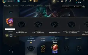 Unranked com 75 Champs e 24 Skins ( MID / JG / TOP )