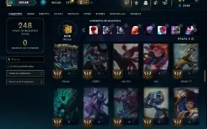 Unranked com 75 Champs e 24 Skins ( MID / JG / TOP )