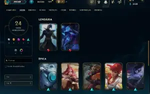 Unranked com 75 Champs e 24 Skins ( MID / JG / TOP )