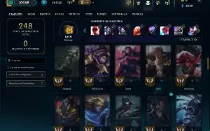 Unranked com 75 Champs e 24 Skins ( MID / JG / TOP )