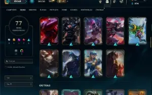 Unranked com 140 Champs e 77 Skins ( ADC / MID / JG )