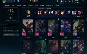 Unranked com 140 Champs e 77 Skins ( ADC / MID / JG )