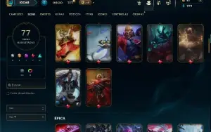 Unranked com 140 Champs e 77 Skins ( ADC / MID / JG )