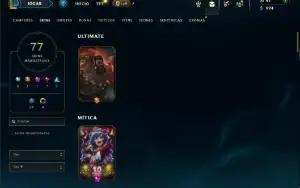 Unranked com 140 Champs e 77 Skins ( ADC / MID / JG )