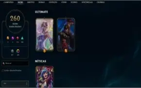 Conta League Of Legends 260 skins