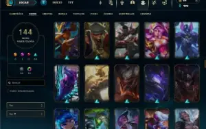 Conta prata 4 com 155 Champs e 144 Skins + 2 Fragmentos