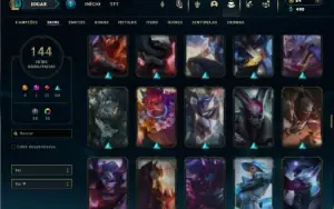 Conta prata 4 com 155 Champs e 144 Skins + 2 Fragmentos