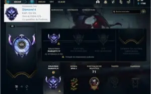 Conta diamante 4 com 7 skins e 38 champs