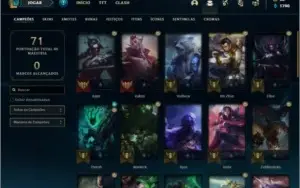 Conta diamante 4 com 7 skins e 38 champs