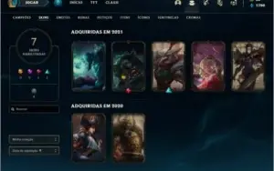 Conta diamante 4 com 7 skins e 38 champs