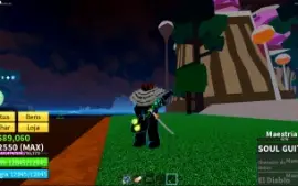 Conta Blox Fruits Level Máximo Godhuman + Soul Guitar