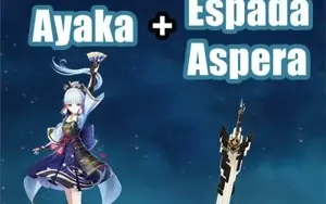 Conta Genshin Impact AR 5 com Ayaka e Espada Aspera