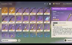 Conta Genshin com Navia e Diluc C1 com armas 5 estrelas ar10