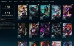 Conta LoL Gold 1 com vários champs e skins prestígios