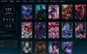 Conta LoL Gold 1 com vários champs e skins prestígios