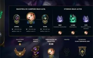 Conta LoL Gold 1 com vários champs e skins prestígios