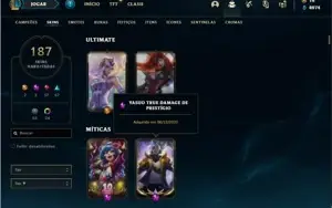 Conta ouro 2 com 155 Champs e 187 Skins + 1 Prestigio