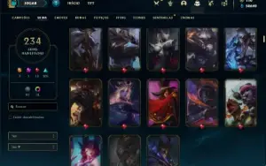Conta Unranked com TODOS os champs e 235 Skins + 50k de EA
