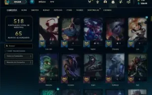 Conta Unranked com TODOS os champs e 235 Skins + 50k de EA