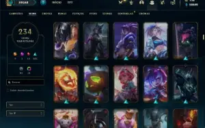 Conta Unranked com TODOS os champs e 235 Skins + 50k de EA
