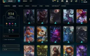 Conta Unranked com TODOS os champs e 235 Skins + 50k de EA