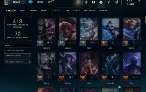 CONTA LOL - LVL 293 - 128 Champions - 59 Skins - FULL ACESSO