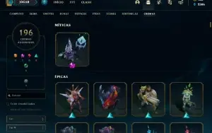 Conta LOL Main Supp Todos os Champs 209 Skins