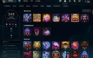 Conta LOL Main Supp Todos os Champs 209 Skins