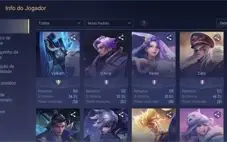 Conta de AoV (Arena of Valor) com quase 200 skins