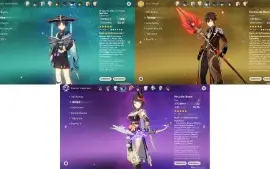 Genshin Impact AR58/ 6 Armas de Assinatura + Personagens