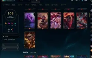 Conta LOL ex Diamante/Platina 4, Sivir Vitoriosa e outras
