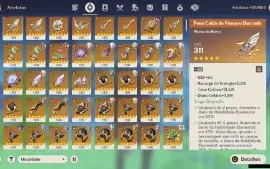 GENSHIN IMPACT - AR59, 23 Personagens T5⭐e 8 Armas T5⭐