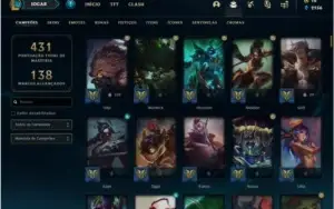 Conta ouro 4 com 119 skins e TODOS os champs