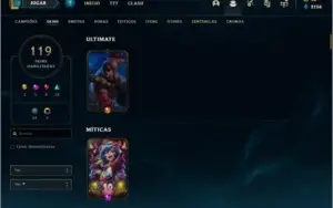 Conta ouro 4 com 119 skins e TODOS os champs