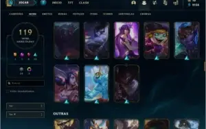 Conta ouro 4 com 119 skins e TODOS os champs