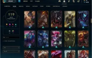 Conta ouro 4 com 119 skins e TODOS os champs