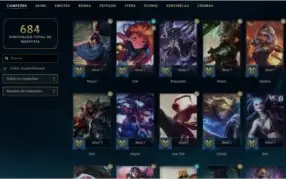Conta do lol com emote de challenger,235 skin e diamante 2