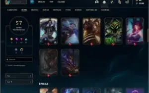 Conta ouro 4 com 61 champs e 57 skins +71 Pontos de Prestigi