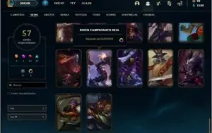 Conta ouro 4 com 61 champs e 57 skins +71 Pontos de Prestigi