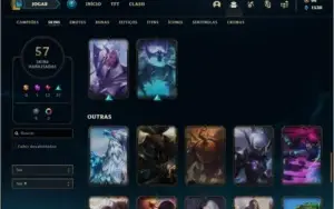 Conta ouro 4 com 61 champs e 57 skins +71 Pontos de Prestigi