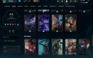 Platina 2 com 130 Champs e 46 Skins +2 Prestigios +1 Rara