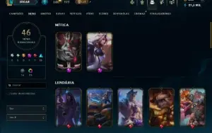 Platina 2 com 130 Champs e 46 Skins +2 Prestigios +1 Rara